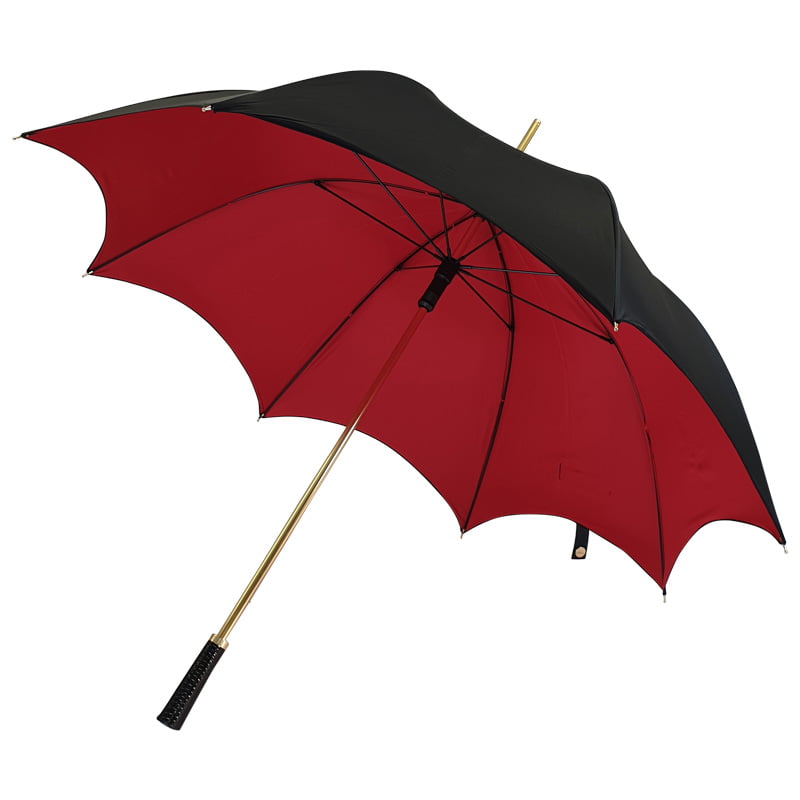 Bellatrix Black and Red Gothic-Style Umbrella angled