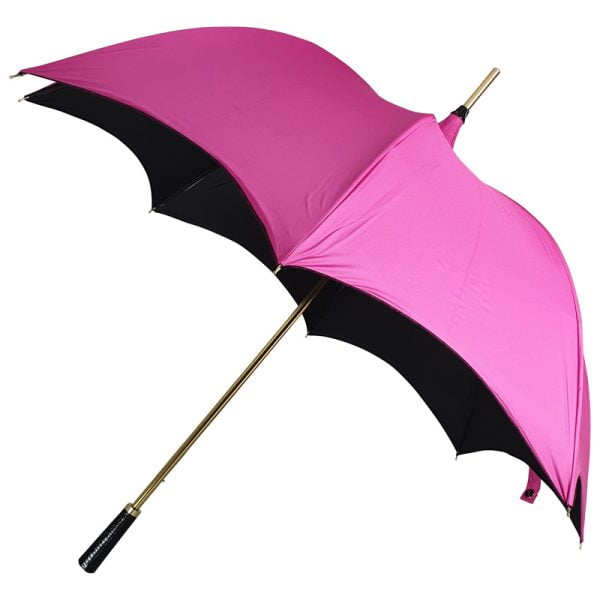 Pink/Black Gothic Pagoda Umbrella Viewed From Side