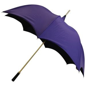 Purple and Black Gothic Umbrella - Mephisto - side angle