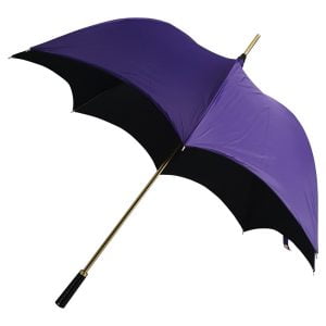 Purple and Black Gothic-Style Umbrella from the side