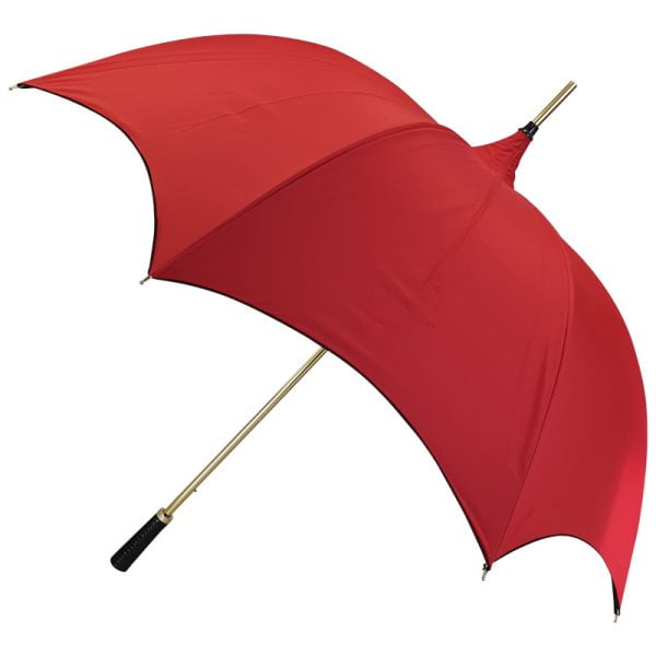Dracul Red/Black Gothic-Style Umbrella Side Angle View