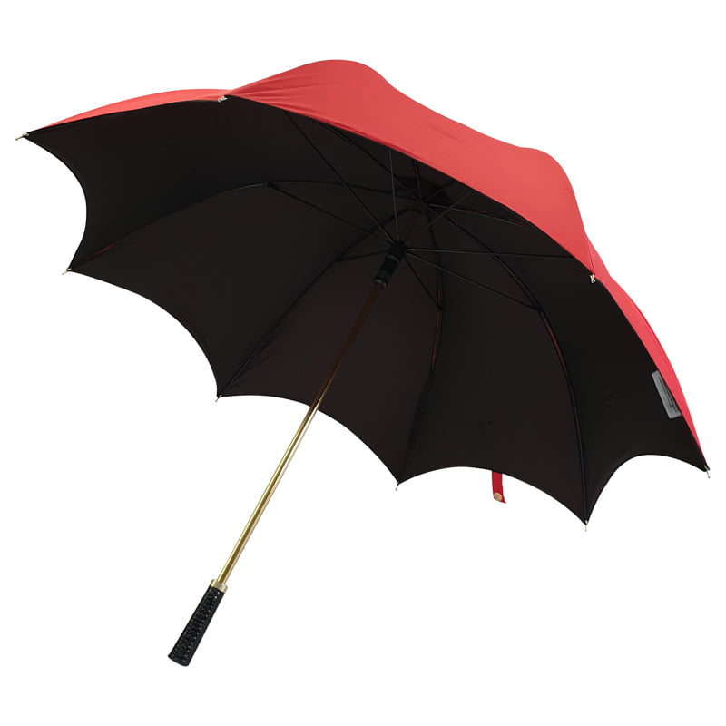 Dracul Red & Black Gothic-Style Pagoda Umbrella angled