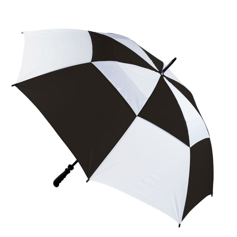 Black and white vented golf umbrella