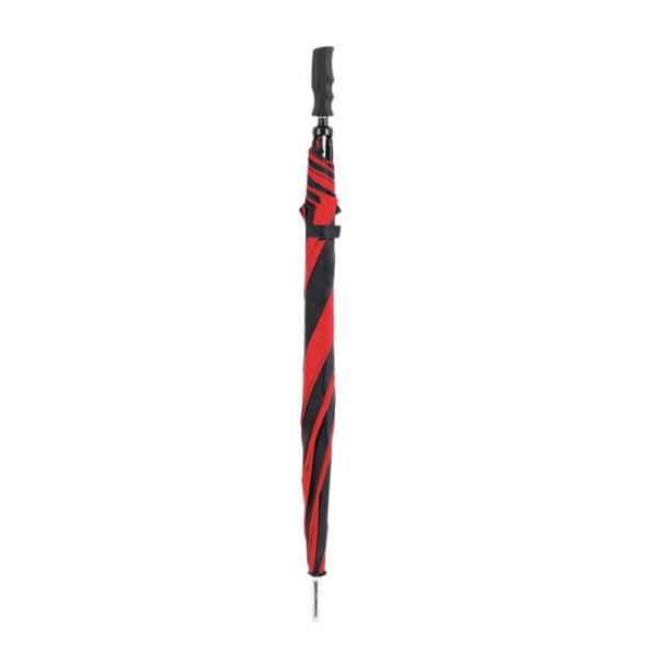 Twin Large Red And Black Closed Red And Black Golf Umbrella - Windproof