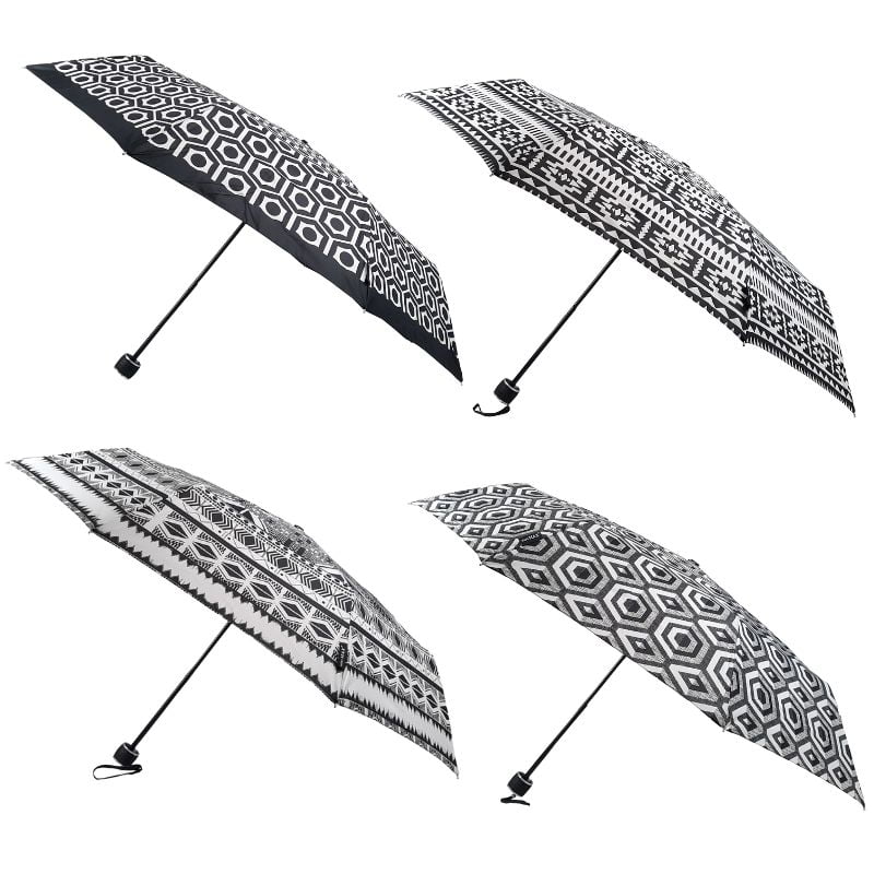 black and white compact umbrellas