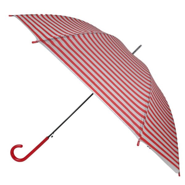 Opened Red Walking Stripy Umbrella
