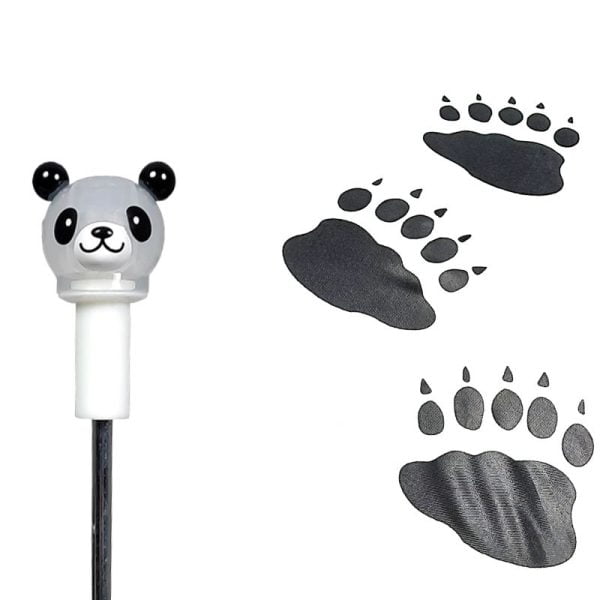 Kids Panda Handle Canop Design Animal Tracks Kids Umbrellas