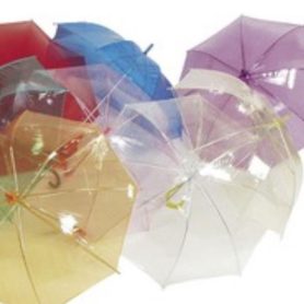 Clear coloured umbrellas