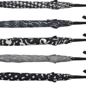 Choose a ladies monochrome umbrella from a selection of striking designs.