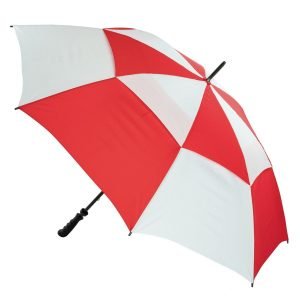 The Promotional Red And White Vented Golf Umbrella