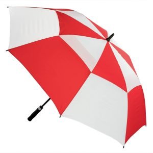 The Promotional Premium Red And White Vented Golf Umbrella