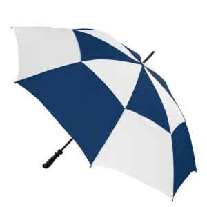The Promotional Navy and White Vented Golf Umbrella