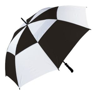 The Promotional Black And White Vented Golf Umbrella
