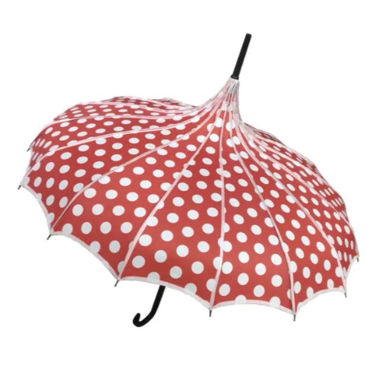 Red Polka Dot Pagoda Umbrella