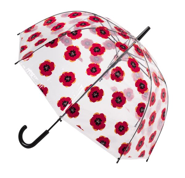 Clear Dome Poppy Umbrella - Poppies Umbrella For Remembrance Day Maybe