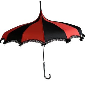 Lace and Bows Black and Red Gothic Umbrella