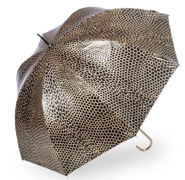 Black And Gold Snakeskin Umbrella, Auto-Open And With High Uv Protection