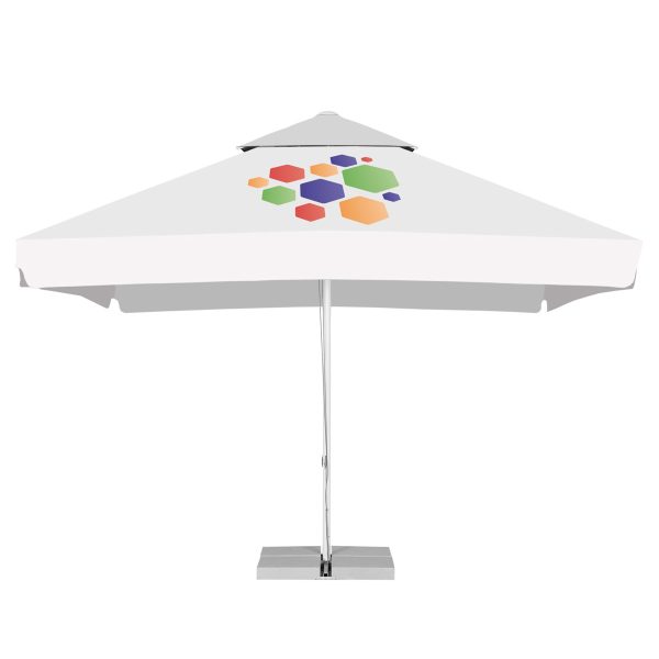 4M X 4M Classic Commercial Parasol With Overlapping Vented Canopy And With Valance