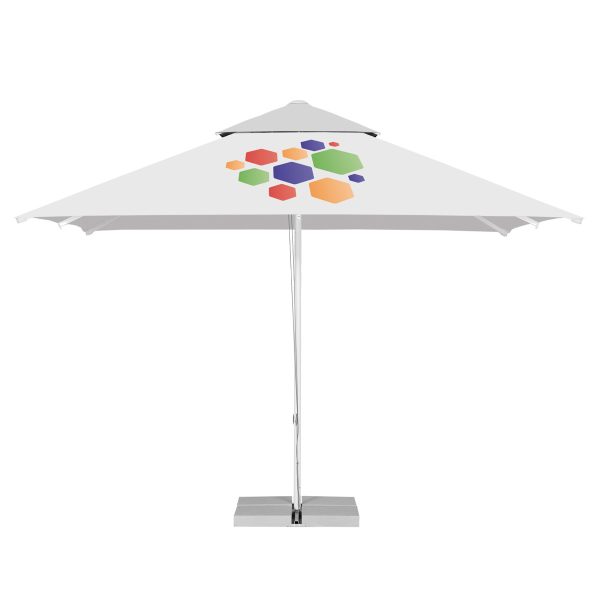 4M X 4M Classic Commercial Parasol With Overlapping Vented Canopy And Without Valance