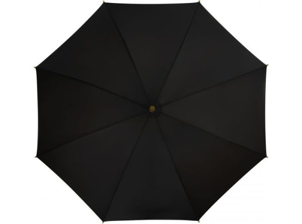 Black Eco Wood Stick Walking Umbrella - Top View