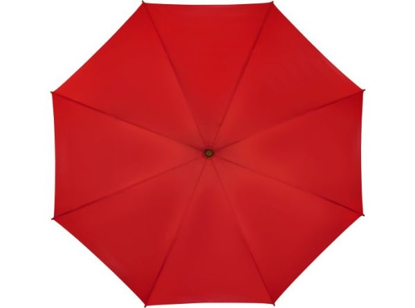 Red Eco Wood Stick Walking Umbrella - Top View