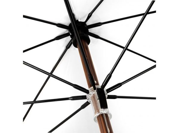 White Eco Walking Style Crook Handle Umbrella - View Of Frame