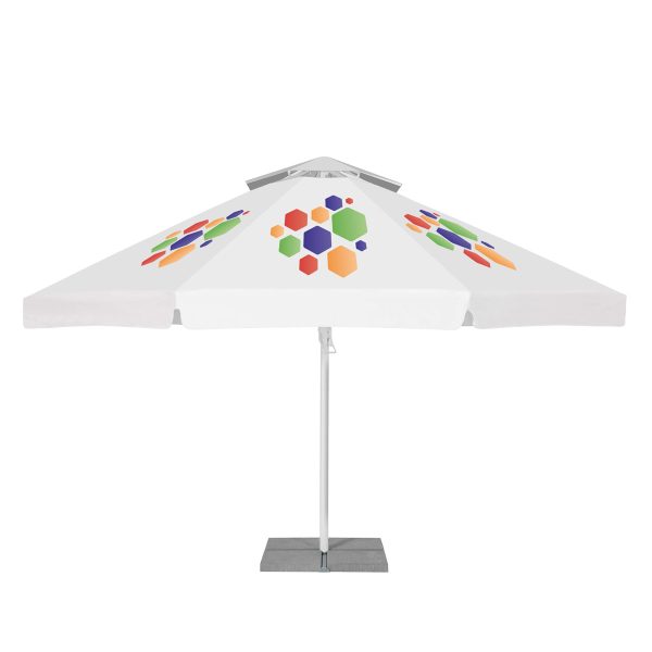 5.5M Strong Commercial Parasol With Valance With Overlapping Second Roof
