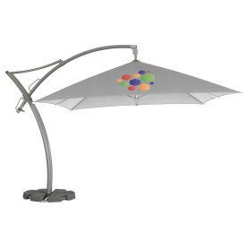 3.5m x 3.5m commercial cantilever umbrella from the IBEZA range of commercial side arm umbrellas.