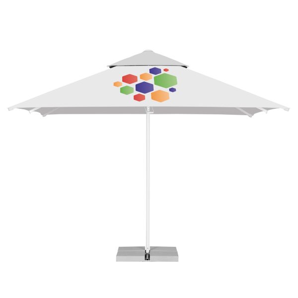 3.5M X 3.5M Telescopic Commercial Parasol With Second Roof Vent Without Valance