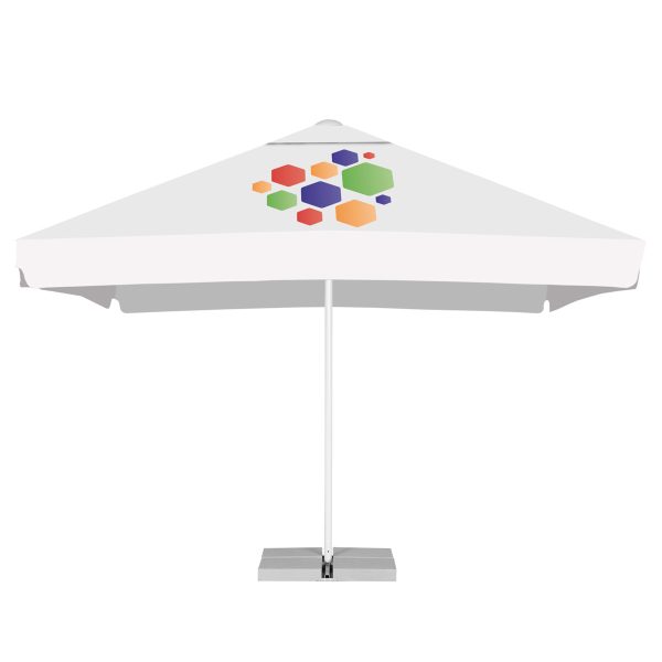 3.5M X 3.5M Telescopic Commercial Parasol With Vent With Valance