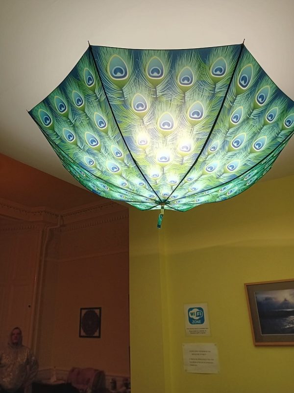 Umbrella Light Shade - Peacock Design Suspended Umbrella Light