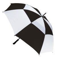 Premium black & white golf umbrella, windproof, vented and automatic opening!